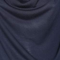 Pierre Balmain Navy Blue Micromodal Knit Button Detail T-Shirt S