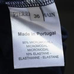 Pierre Balmain Navy Blue Micromodal Knit Button Detail T-Shirt S