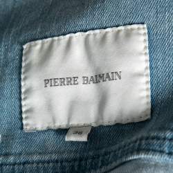 Pierre Balmain Light Blue Denim Shoulder Pad Detailed Jacket S