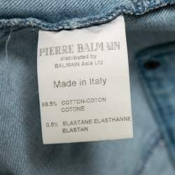 Pierre Balmain Light Blue Denim Shoulder Pad Detailed Jacket S