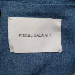Pierre Balmain Indigo Denim Military Double Breasted Jacket M