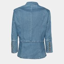 Pierre Balmain Indigo Denim Military Double Breasted Jacket M