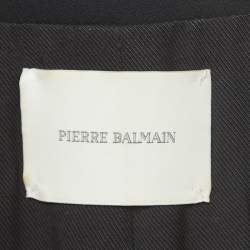 Pierre Balmain Black Crepe Double Breasted Blazer S
