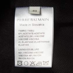 Pierre Balmain Black Crepe Double Breasted Blazer S