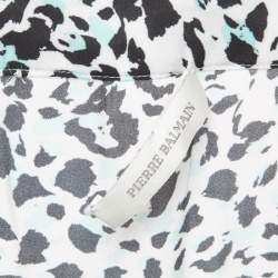  Pierre Balmain White Multicolor Printed Silk Romper Jumpsuit S