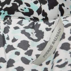  Pierre Balmain White Multicolor Printed Silk Romper Jumpsuit S