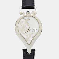 Pre Owned Pierre Balmain 3431 White Mother Of Pearl Dial Stainless Steel Women's Wristwatch 31 mm