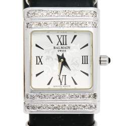 Pre Owned Balmain Silver Stainless Steel Rubber B2371.62 Women's Wristwatch 21 mm 