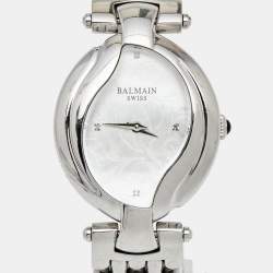 Pre Owned Balmain Mother of Pearl Stainless Steel Excessive 5451 Women's Wristwatch 32 mm