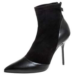 Pierre Hardy Black Suede And Leather Dolly Pointed Toe Ankle Boots Size 42