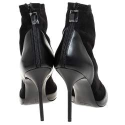 Pierre Hardy Black Suede And Leather Dolly Pointed Toe Ankle Boots Size 42