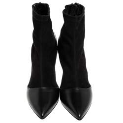 Pierre Hardy Black Suede And Leather Dolly Pointed Toe Ankle Boots Size 42