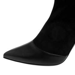 Pierre Hardy Black Suede And Leather Dolly Pointed Toe Ankle Boots Size 42
