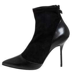 Pierre Hardy Black Suede And Leather Dolly Pointed Toe Ankle Boots Size 42