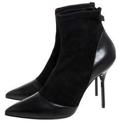 Pierre Hardy Black Suede And Leather Dolly Pointed Toe Ankle Boots Size 42