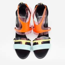 Pierre Hardy Multicolor Leather and PVC Sandals Size 39.5