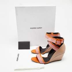 Pierre Hardy Tri-Color Leather Ankle-Strap Wedge Sandals Size 39