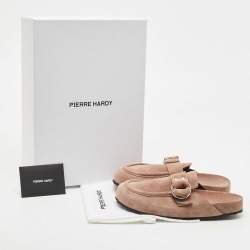 Pierre Hardy Beige Suede Flat Mules Size 38