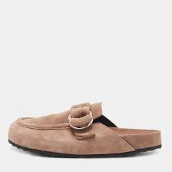 Pierre Hardy Beige Suede Flat Mules Size 38