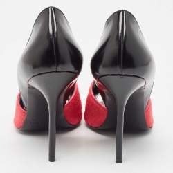 Pierre Hardy Black/Pink Calf Hair Leather and Calf Hair Open Toe Pumps Size 38 