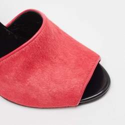 Pierre Hardy Black/Pink Calf Hair Leather and Calf Hair Open Toe Pumps Size 38 