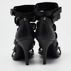 Pierre Hardy Black Snakeskin Strappy Gladiator Sandals Size 35.5