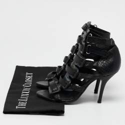 Pierre Hardy Black Snakeskin Strappy Gladiator Sandals Size 35.5