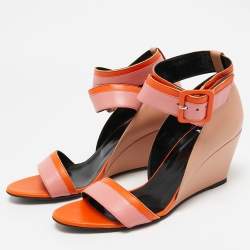 Pierre Hardy Multicolor Leather Wedge Ankle Strap Sandals Size 40