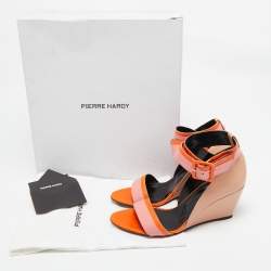 Pierre Hardy Multicolor Leather Wedge Ankle Strap Sandals Size 40