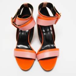 Pierre Hardy Multicolor Leather Wedge Ankle Strap Sandals Size 40