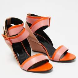 Pierre Hardy Multicolor Leather Wedge Ankle Strap Sandals Size 40