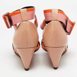 Pierre Hardy Multicolor Leather Wedge Ankle Strap Sandals Size 40