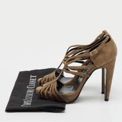 Pierre Hardy Brown Suede Strappy Platform Sandals Size 38