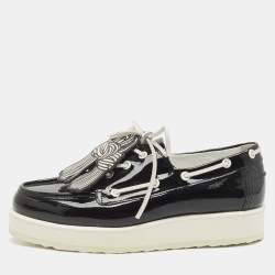PIERRE HARDY Black Patent Leather Loafers Size 38