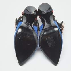 Pre Owned Pierre Hardy Tricolor Calfhair and Suede Rubix Cube Booties Size 38.5