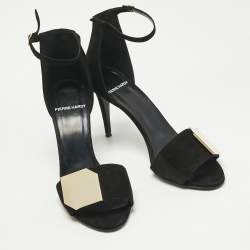 Pre Owned Pierre Hardy Black Suede JQ11 Embellished Ankle Strap Sandals Size 39