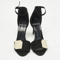 Pre Owned Pierre Hardy Black Suede JQ11 Embellished Ankle Strap Sandals Size 39