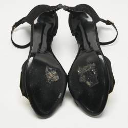 Pre Owned Pierre Hardy Black Suede JQ11 Embellished Ankle Strap Sandals Size 39