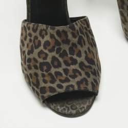 Pre Owned Pierre Hardy Multicolor Leopard Print Suede Ankle Strap Sandals Size 40