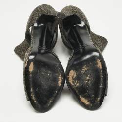 Pre Owned Pierre Hardy Multicolor Leopard Print Suede Ankle Strap Sandals Size 40