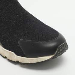 مملوكة مسبقًا PIERRE HARDY Size 37 Tri-Color Shimmering Stretch Fabric Sock Sneakers