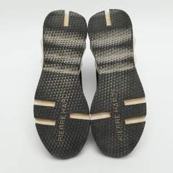 مملوكة مسبقًا PIERRE HARDY Size 37 Tri-Color Shimmering Stretch Fabric Sock Sneakers