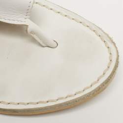 Pre Owned PIERRE HARDY Size 39 White Leather Thong Cut Out Mid Calf Boots