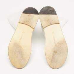 Pre Owned PIERRE HARDY Size 39 White Leather Thong Cut Out Mid Calf Boots