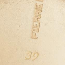 Pre Owned PIERRE HARDY Size 39 White Leather Thong Cut Out Mid Calf Boots