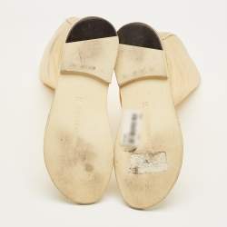 Pre Owned PIERRE HARDY Size 36 Gold Leather Cut Out Thong Ankle Length Boots