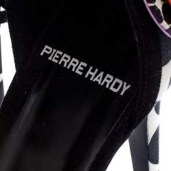  Pierre Hardy Black/White Leather Lola Dot D' Orsay Ankle Wrap Sandals Size 38