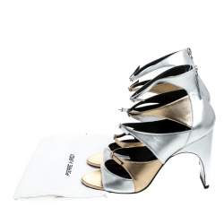 Pierre Hardy Metallic Silver/Gold Cut Out Leather Lula Sandals Size 42