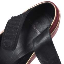 Pierre Hardy Multicolor Suede Ankle Strap Wedge Peep Toe Sandals Size 40