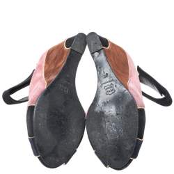 Pierre Hardy Multicolor Suede Ankle Strap Wedge Peep Toe Sandals Size 40